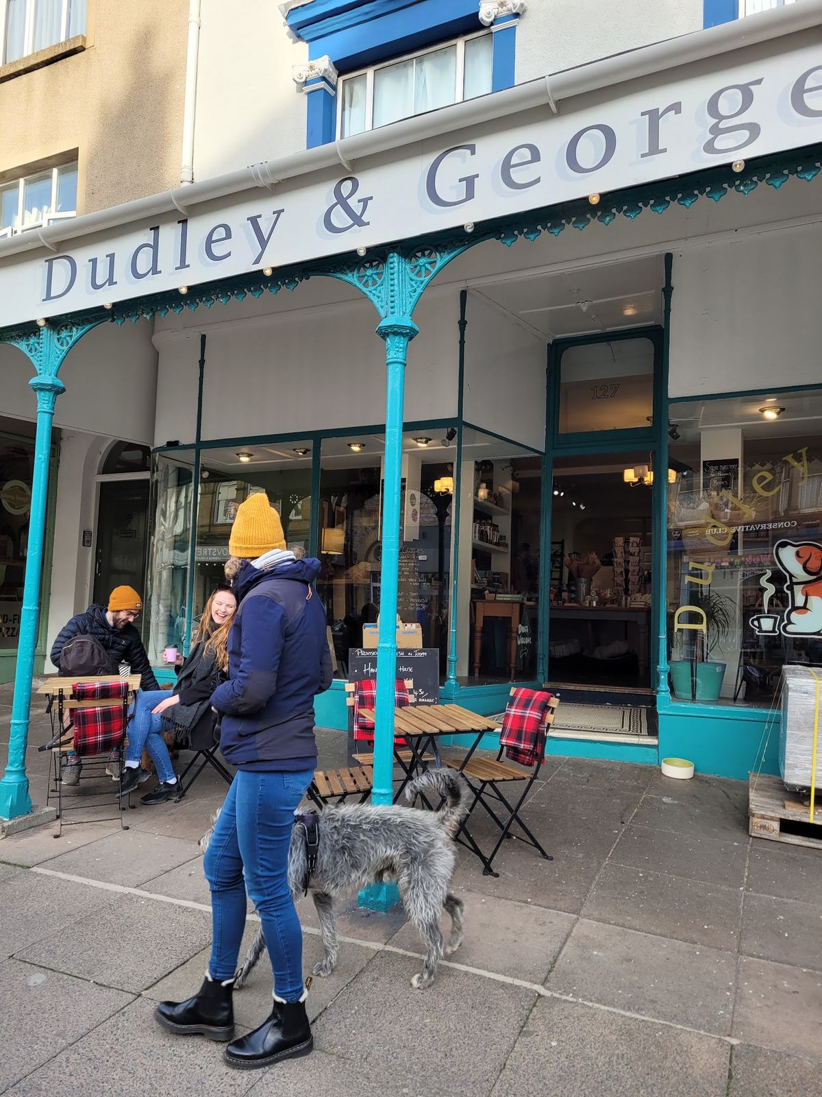 The front of Dudley & George's on Mostyn Street, Llandudno